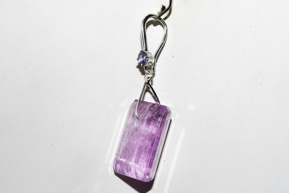$1,000 .925 Sterling Silver 24.15CT Natural Kunzite & Tanzanite 2-Stone Pendant - Image 2 of 4