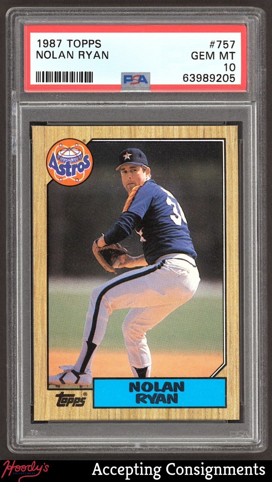 1987 Topps #757 Nolan Ryan ASTROS HOF PSA 10 GEM MINT view 1