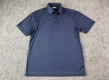 Collars and Co Polo Shirt Mens Large Dress Collar Performance Stretch Navy Blue