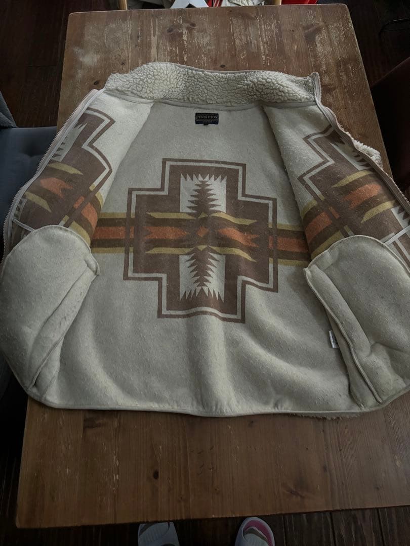 Pendleton Native Pattern Fleece Boa Jacket Men's … - image 8