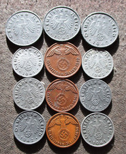 OLD COINS OF THIRD REICH NAZI GERMANY (1940-1944) WORLD WAR II - MIX 008