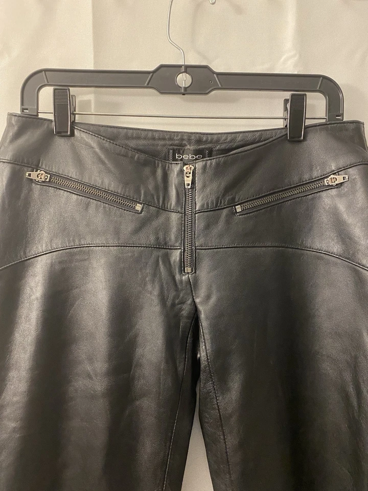 Pantalones de Cuero Bebe Vintage Años 90 Y2K Grunge Gótico Talla 8 Foto 2 de 4