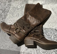 Not Rated Women’s Size 8 Brown Boots Country Western, Embellished, NIB