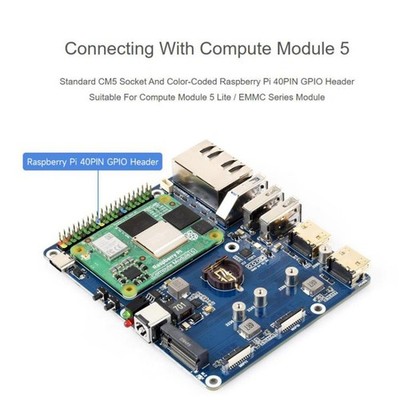 For Raspberry Pi CM5 WAVESHARE Gigabit / 2.5G Dual Network Port Expansion Board