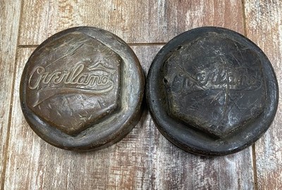 2 1920s Overland Axle Center Grease Caps Hubcaps Brass Different Styles