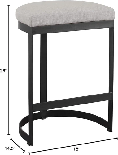 Ivanna Modern Black Metal Counter Stool for Stylish Home Decor - Picture 2 of 6