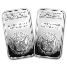 10 Oz Silver Bar Apmex (lot Of 2)