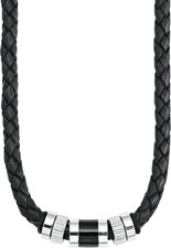 s.Oliver - Herren Ledercollier, Edelstahl, 9066681, 45cm