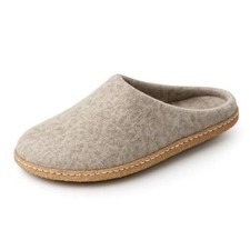 Wool Felt Mule Slippers for Women Men, Handmade 100 12 Women/10 Men Grey