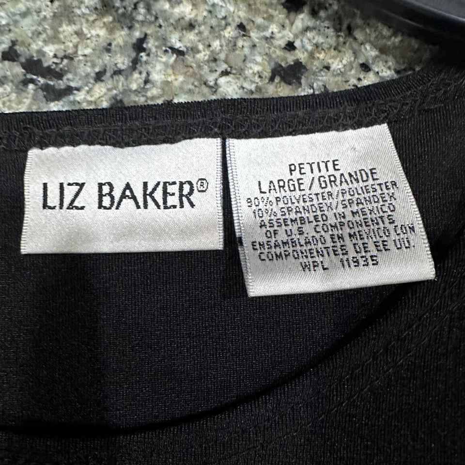 Camisa Liz Baker Mujer Pequeña Grande Negra Estampado de Jirafa Manga Corta Top MANCHA Foto 3 de 4