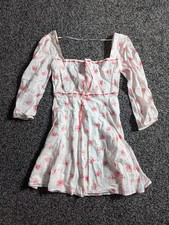 Urban Outfitters Kimchi Blue Crysta Mini Dress XXS White Pink Floral Cottagecore