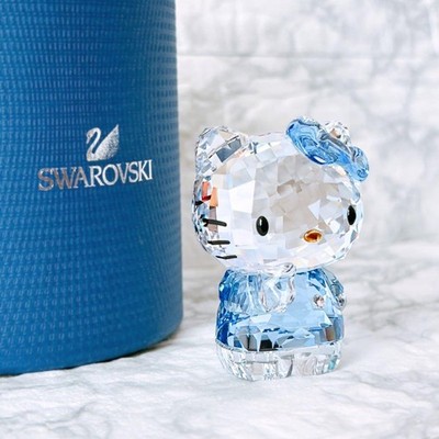 【美品】SWAROVSKI ハローキティ クリスタル　ブルーリボン Excellent Condition] SWAROVSKI Hello Kitty Crystal Blue Ribbon | eBay