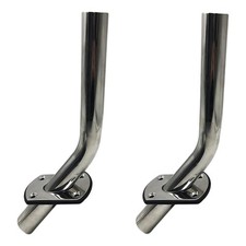 MARINE CITY 304 Stainless Steel Flush Mount Outrigger Pole Rod Holder Kit 2 Pcs