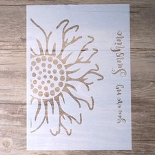 Sunflower Stencil Template A4 Reusable Plastic for Painting Walls Furniture DIY