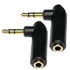3.5mm Angle Male to Female Audio Adapter 90 Degree TRS Stereo Jack Plug