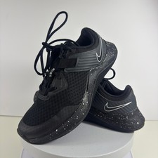Nike Team Hustle D10 Basketball Shoes Speckled Black Mesh Boys Size 6