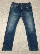 Levis 505 Regular Fit Jeans Mens 36x32 Blue Medium Wash Straight Leg Denim