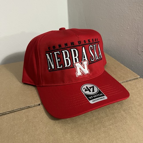 NWT Nebraska Cornhuskers Snapback Hat Cap 47 Brand Hitch Big Red Football GBR - Picture 3 of 6