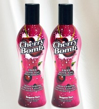 2 Supre CHERRY BOMB Hot Dark Maximizer Indoor Tanning Bed Lotion - 2 Bottles