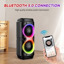 2000W 4'' Portable FM Bluetooth Speaker Subwoofer Heavy Bass Sound System Party