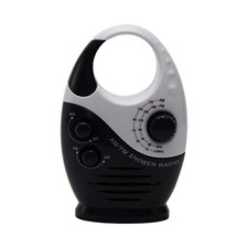 Shower Radio, Waterproof Shower Radio, 1Pc Adjustable Volume Shower AM FM Black