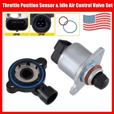 Throttle Position Sensor and Idle Air Control Valve Set For Cadillac GMC Chevy