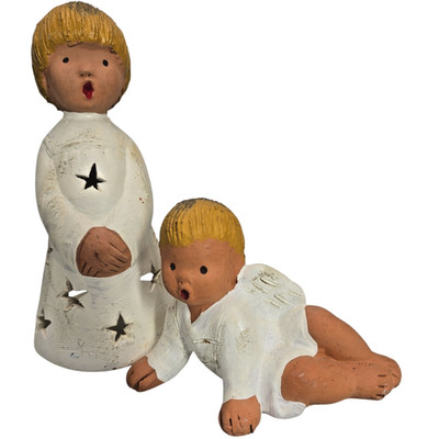 Engel Jullar Angels Singers Candle Tea Light Terra Cotta 2 Christmas Spain