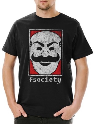 Mr. Fsociety Logo Herren T-Shirt Symbol Robot Hacker Virus Wurm Malware E Corp