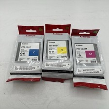 LOT OF 3 GENUINE SET Canon PFI-102 C Y M INK EXPIRED 2018