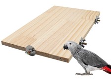 Large Bird Perch, Wooden Platform, Bird Playground, Parakeet Shelf Stand Plat...