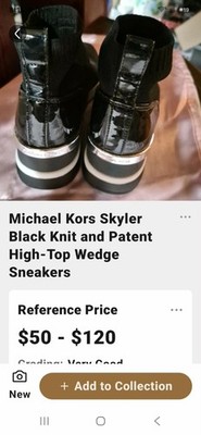 Michael Kors Skyler knit top with patent wedge sneakers.Worn once.Size 10
