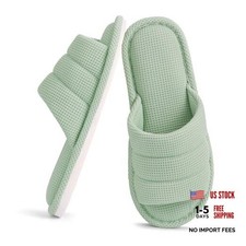 Summer House Slippers for Women Men Breathable 7.5-8.5 Women/6-7 Men Green
