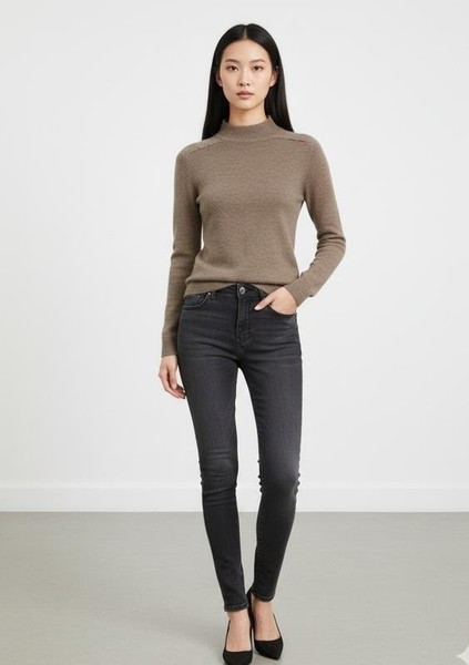 Women Calida Turtleneck Brown Wool 32 / XXS / 40