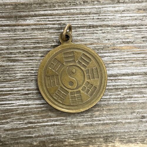 Brass Unbranded Double Sided Ying Yang And Heart In Sun Pendant