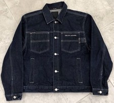 Sean John Denim Trucker Jacket Y2K Hip Hop Dark Wash Logo Youth M 12-14 M XS W S