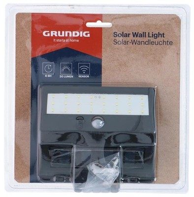 Solar wall light with sensor