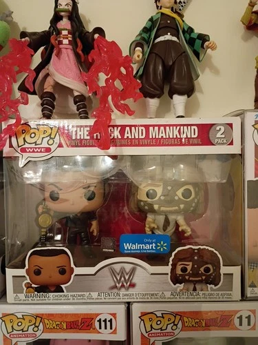 Funko POP The Rock And Mankind 2 Pack Vinyl Figures WWE Walmart Exclusive New