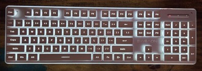 EWEADN TK100 KB Wireless Mechanical 104 Keys White & Silver w/ White Backlight