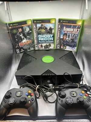 Microsoft Xbox Original Console Black Bundle Fully Serviced and Tested 2 Games