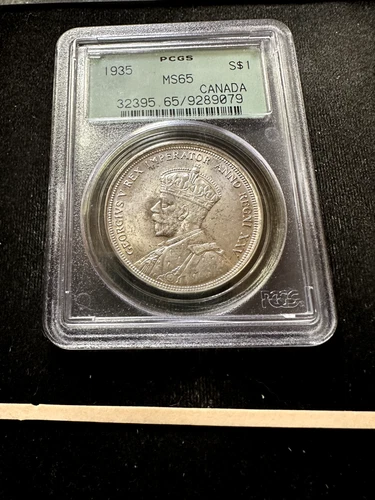 1935  PCGS  Graded Canadian, Silver Dollar  $1, **MS-65**  #9079