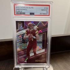 Panini 2022 Donruss Elite Sam Howell #104 Purple PSA 10 /99 Rookie Commanders