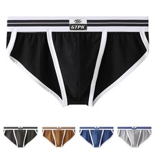Comfortable Low Waist Briefs for Men Soft Cotton Underwear in Solid Colors