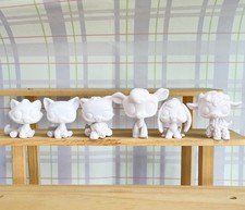 Custom 6pcs White Bases Mini LPS Shop DIY Pet Toys Kid Gift Design By Yourself