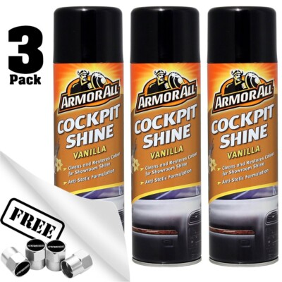 3 x Auto Innenraum Armaturenbrett Reiniger Cockpit Glanz Vanille Frisch Spraydosen 86500EN +CP