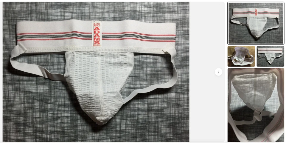 ADAMS VINTAGE AÑOS 90 JOCKSTRAP Se adapta a 34" 36" 38" 40" JOG GIMNASIO NADAR Camping Ropa interior Foto 4 de 4