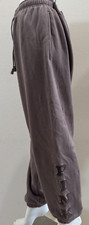 Victoria's Secret PINK Ivy Fleece Campus Sweatpants Logo Brown XXL