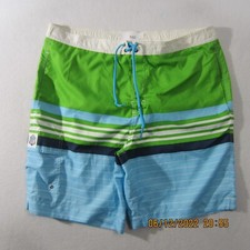 Chaps Swim Trunks Mens Extra Large Green Blue White Cargo Board Surf Shorts Men