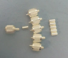 PL-259 / UHF MALE, RG-8x Crimp Connector, Silver/Teflon, 6 Pack- Quality Counts