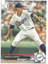 Morgan Cooper LA Dodgers 2017 1st Bowman Draft Baseball