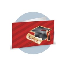 20 bigliettini bomboniera in cartoncino cappello nero tocco laurea  FFA-BBFLA-30